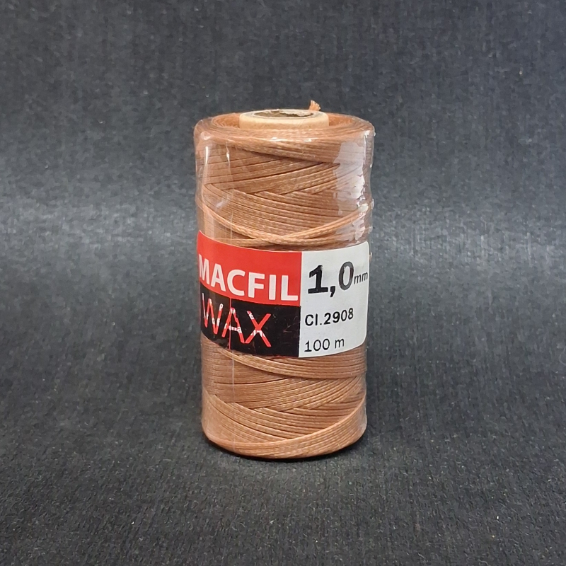 *Нить для ручного шва (вощеная) Macfil t-1,0мм col-2908 Средне-коричневый намотка-100м (Турция) от магазина Zurnachidi
